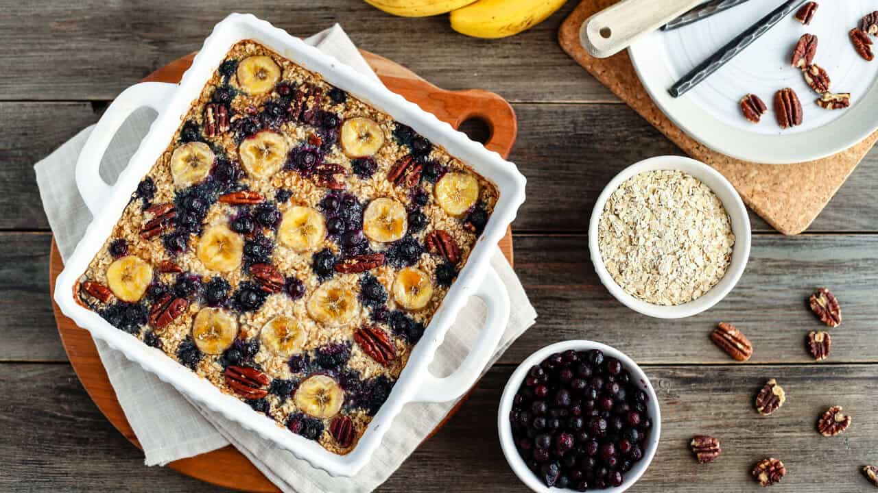 Blueberry Banana Nut Baked Oatmeal - Huckleberry's Natural Market