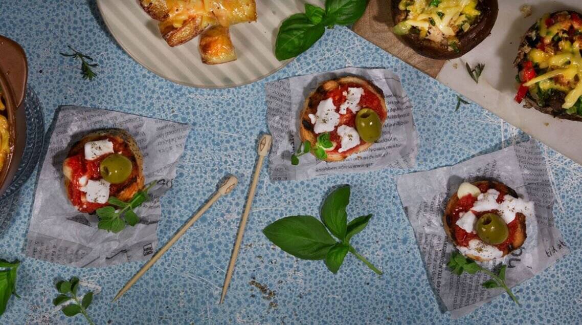 Bruschetta with Just Like Feta - Huckleberry's Natural Market